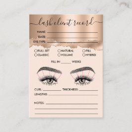 Lash Client Record Add Logo Rose Gold Teergeschäft Visitenkarte
