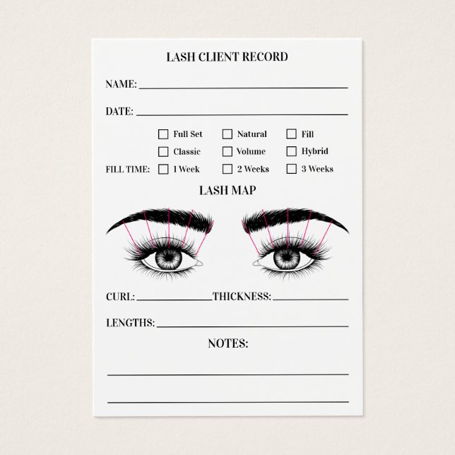 Lash Client Record Wimpern Erweiterungen modern we (Vorderseite)