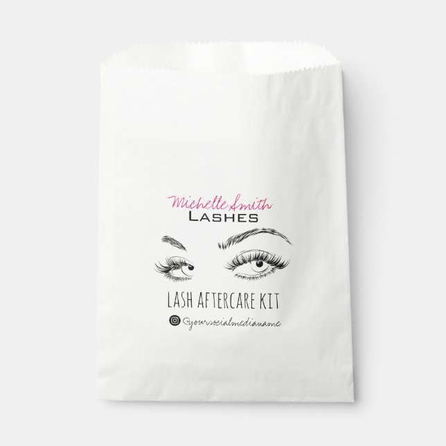 Lash-Erweiterung Lashes Brow Pink Lash Aftercare K Geschenktütchen (Vorderseite)