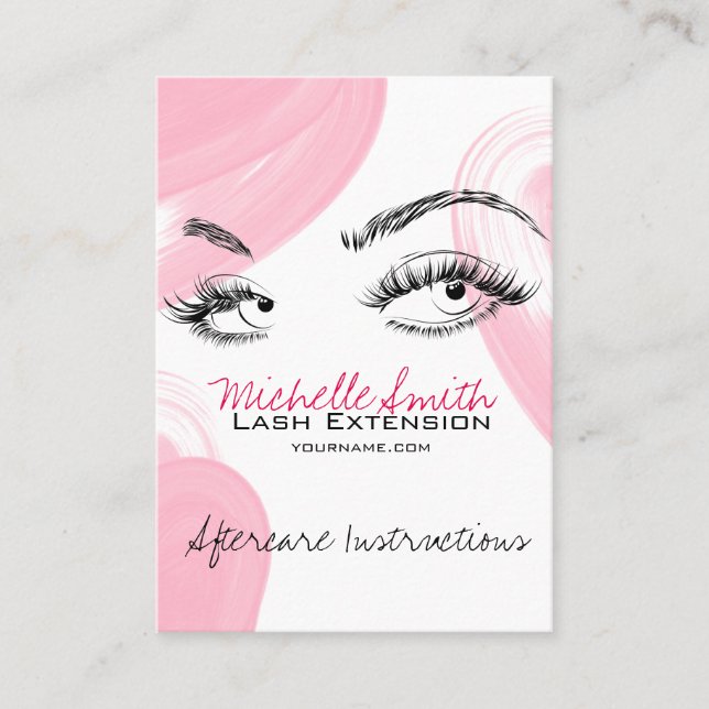 Lash-Erweiterungen Makeup Aftercare Instructions S Terminkarte (Vorderseite)