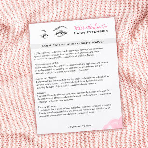 Lash-Erweiterungen Minimalistische Pink-Haftung Ve Flyer