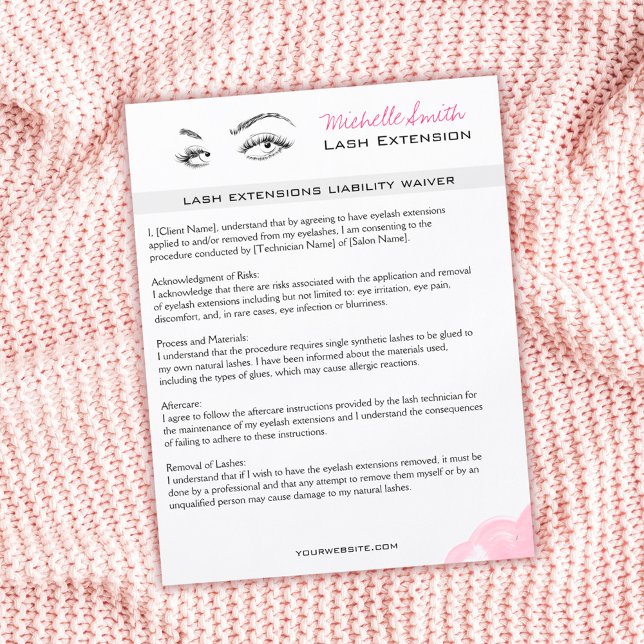 Lash-Erweiterungen Minimalistische Pink-Haftung Ve Flyer (Von Creator hochgeladen)