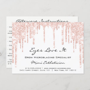 Lash Extension Aftercare Instruction Spark Glitzer Einladung