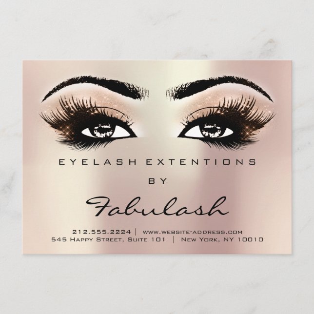 Lash Extension Aftercare Instructions Rose Gold (Vorderseite)