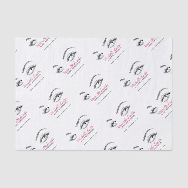 Lash Extension Black and White Makeup Artist Brow Seidenpapier (Vorderseite)