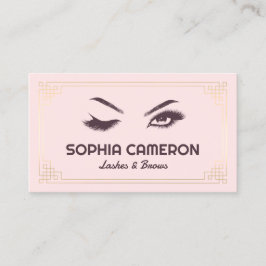 Lash Extension Brows Artist Pink und Gold Visitenkarte
