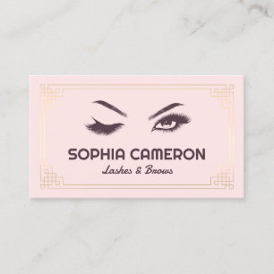 Lash Extension Brows Artist Pink und Gold Visitenkarte