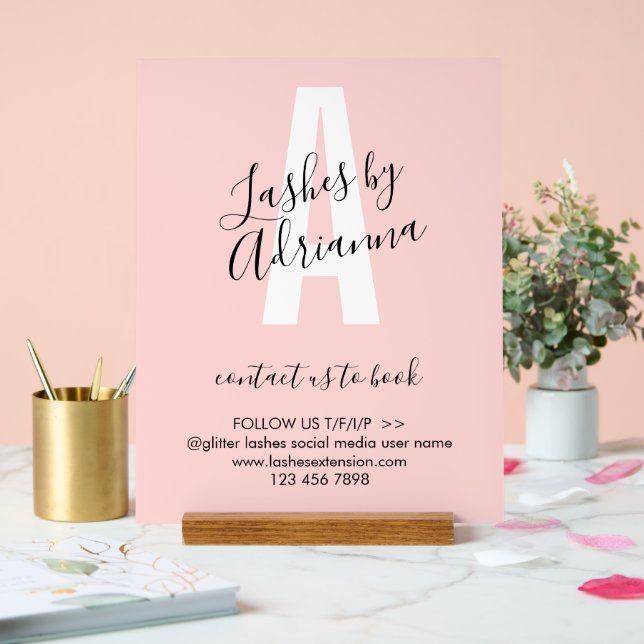 Lash Extension Business Makeup Stylist Acrylschild (Hochzeit)