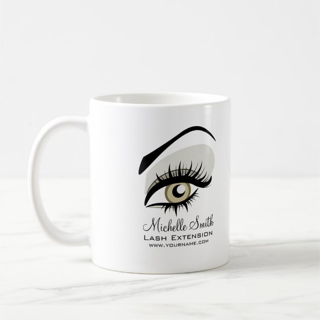 Lash Extension Company Branding Kaffeetasse (Links)