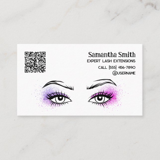 Lash Extension Custom QR Business Card Visitenkarte (Vorderseite)