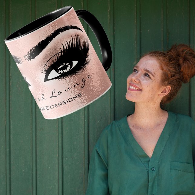 Lash Extension Eye Makeup Artist Studio Rose Gold Tasse (Lash Extension Eye Makeup Artist Studio Rose Gold Mug)