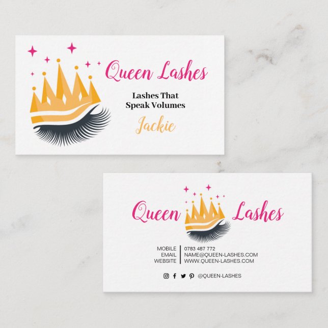 Lash Extension Lashes Beautician Beauty Make up Visitenkarte (Vorne/Hinten)