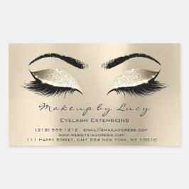 Lash Extension Makeup Beauty Champaigne Glitzer Rechteckiger Aufkleber