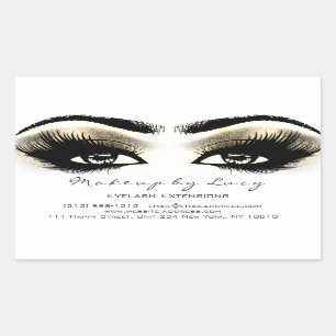 Lash Extension Makeuty Beauty Golden Eyes White Rechteckiger Aufkleber