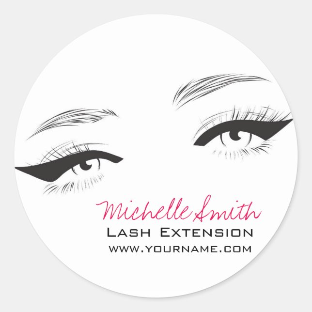 Lash Extension Runder Aufkleber (Vorderseite)