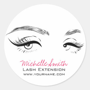 Lash Extension Runder Aufkleber