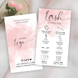 Lash Extensions Aftercare Blush Watercolor Salon Visitenkarte