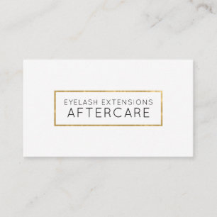 Lash Extensions Aftercare Card Imitat Gold Visitenkarte