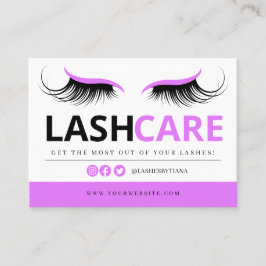 Lash Extensions Aftercare Instructions Business Ca Visitenkarte