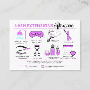 Lash Extensions Aftercare Instructions Business Ca Visitenkarte