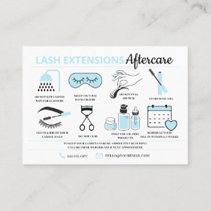 Lash Extensions Aftercare Instructions Business Ca Visitenkarte