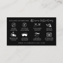 Lash Extensions Aftercare Instructions Modern Busi Visitenkarte