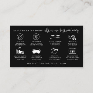Lash Extensions Aftercare Instructions Modern Busi Visitenkarte
