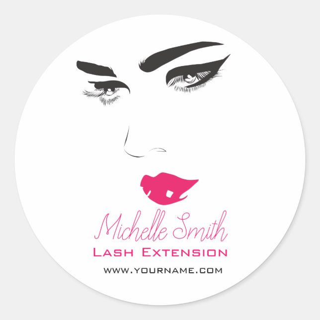 Lash Extensions Lash Lashes Runder Aufkleber (Vorderseite)