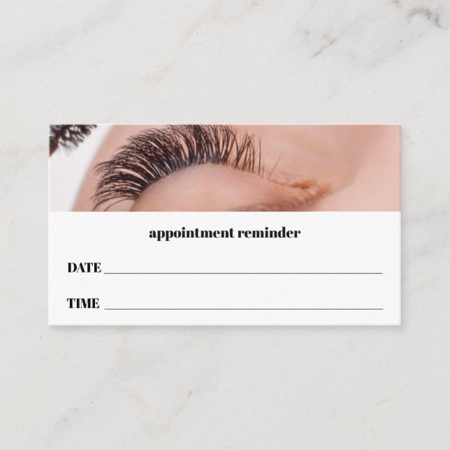 Lash Extensions Salon Appointment Card Terminkarte (Vorderseite)