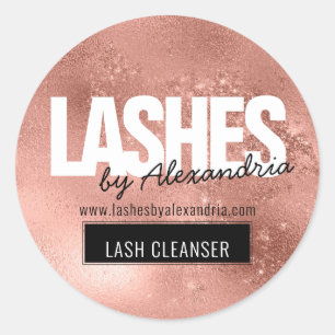 Lash Lash Cleaner Rose Gold Sparkus Glitzer Name Runder Aufkleber