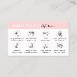 Lash Lift and Tint Aftercare Post Instruktion Visitenkarte