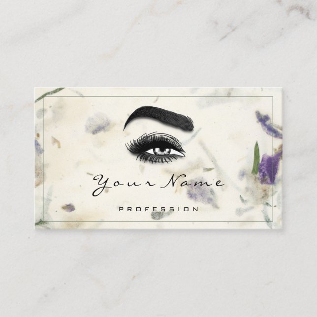 Lash Makeup WELLNESS-CENTER Beauty Floral QR LOGO  Visitenkarte (Vorderseite)