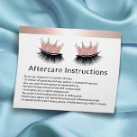 Lash Queen Eyelash Extensions Rose Gold Aftercare Flyer<br><div class="desc">Eyelash Extensions Rose Gold Border Aftercare Instructions.</div>