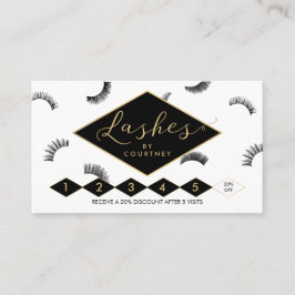 Lash Salon Loyalität Weiß/Schwarz/Gold Treuekarte