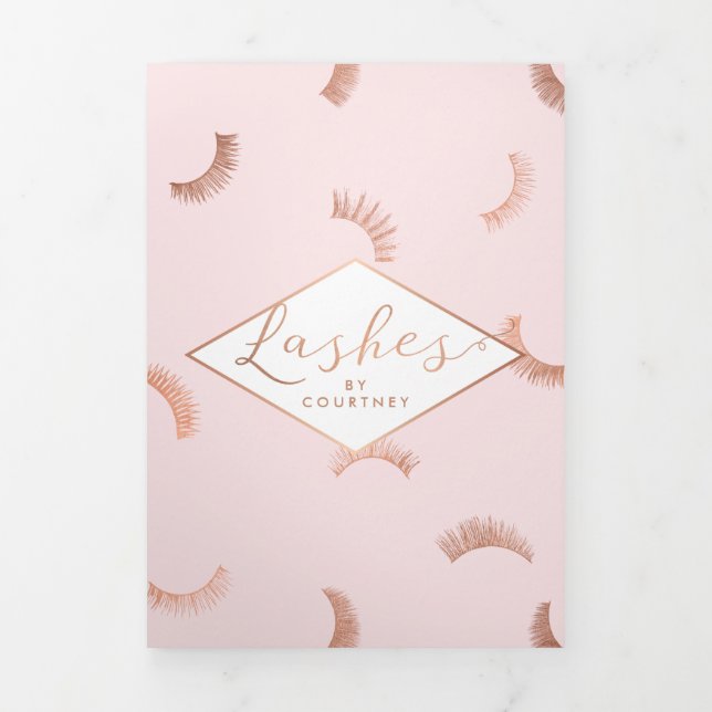 Lash Salon Pink/Rose Gold Broschüre (Cover)