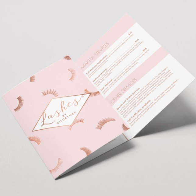 Lash Salon Pink/Rose Gold Broschüre (Von Creator hochgeladen)
