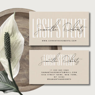 Lash Stylist Moderne Typografie hell Visitenkarte
