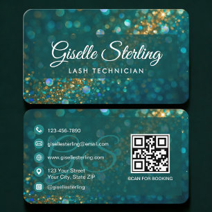 Lash Tech Glitter QR Code Visitenkarte