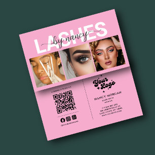 Lash Tech Pink 3 Foto Raster Qr Code Lash Artist Visitenkarte