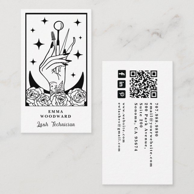 Lash Tech Tarot Business Card Visitenkarte (Vorne/Hinten)