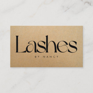 Lash Technician Rustic Kraft Business Card Visitenkarte
