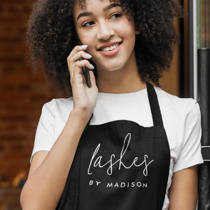 Lash Techniker Beauty Esthetiker Schwarzes Skript Schürze