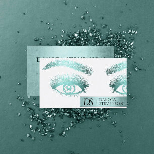 Lash Techniker Luxuriöse Türkis Aquamarin Green Visitenkarte