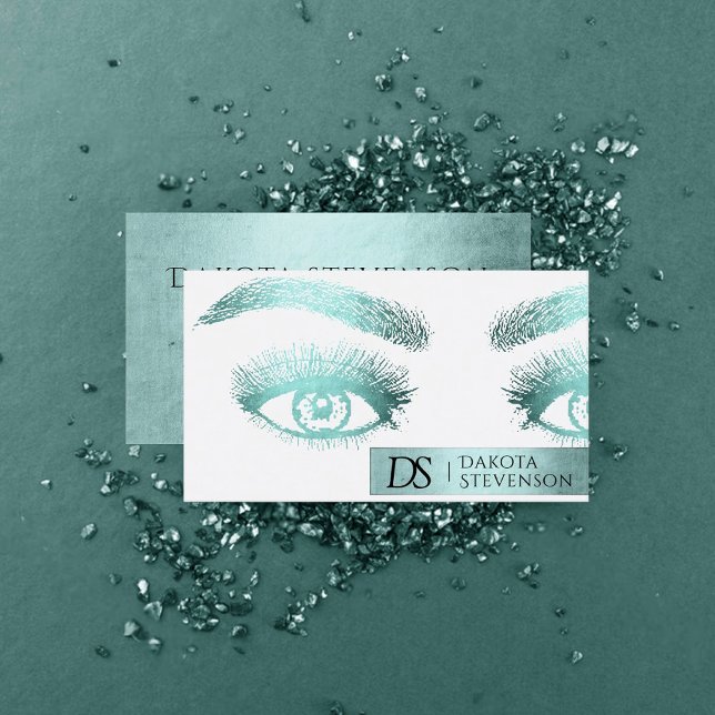 Lash Techniker | Luxuriöse Türkis Aquamarin Green Visitenkarte (Von Creator hochgeladen)