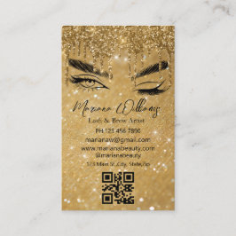 lash und braun artist qr code golden Glitzern Visitenkarte