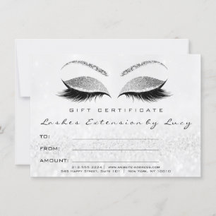 Lash White Silver Makeup Certificate Geschenk Glit