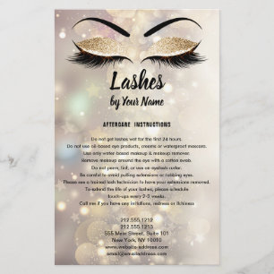 Lashes AFTERCARE-Anweisungen Flyer