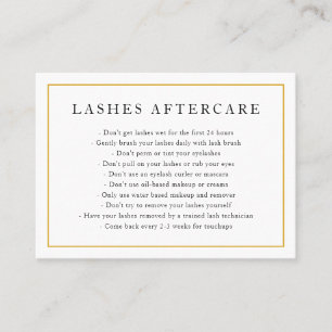 Lashes Aftercare Elegante Gold und White Monogram Visitenkarte