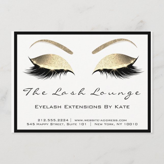 Lashes Aftercare Instruction Gold Glam (Vorderseite)