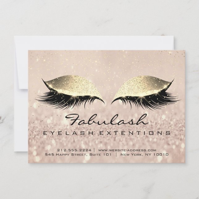 Lashes Aftercare Instruction Gold Makeup (Vorderseite)